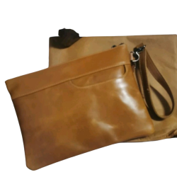 GENUINE LEATHER THIN CLUTCH BAG